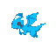 cute small blue and white dragon flying icon, with different shades of blue