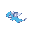 cute small blue and white dragon flying icon 