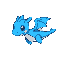 cute small blue and white dragon flying icon, with different shades of blue