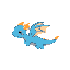 cute small blue and white dragon flying icon 