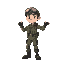 character soldier pilot dancing