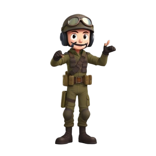 character soldier pilot dancing