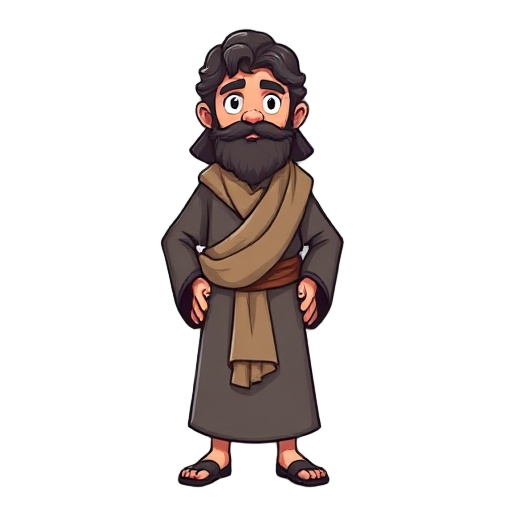 a prophet with a cloth
