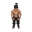 man 19year , brown color , hair tied up , without board .. top down .. like tekken .. ful body