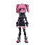 cyberpunk, female, hair is pink