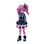 cyberpunk, female, neon pink hair