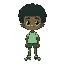 quiero que un sprite de una persona con afro con una paleta de colores verdes