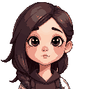 a girl showing only her face, with dark circles under her eyes and beautiful hair, as if she had powers, and she's 8 years old.