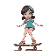 a girl riding a skateboard