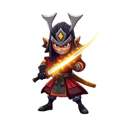 glowing astral samurai with a starlight katana