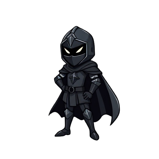 black knight with a cape