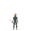 human facing upwards towards the enemy that is located above and inwards with a sword ready to wield