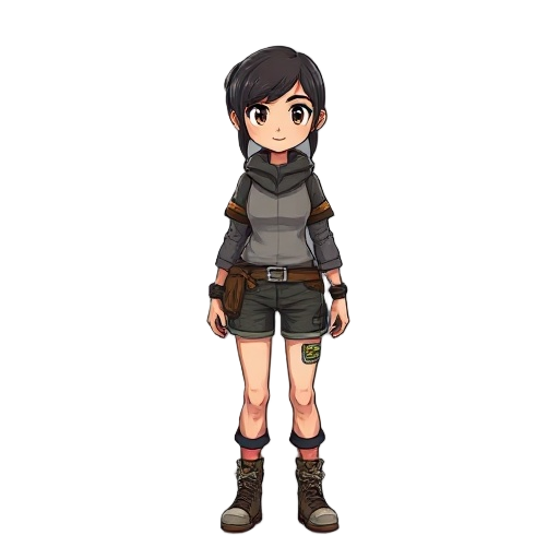 idle survival girl character realistic adult 