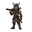 warrior without mask with a gun the urumi