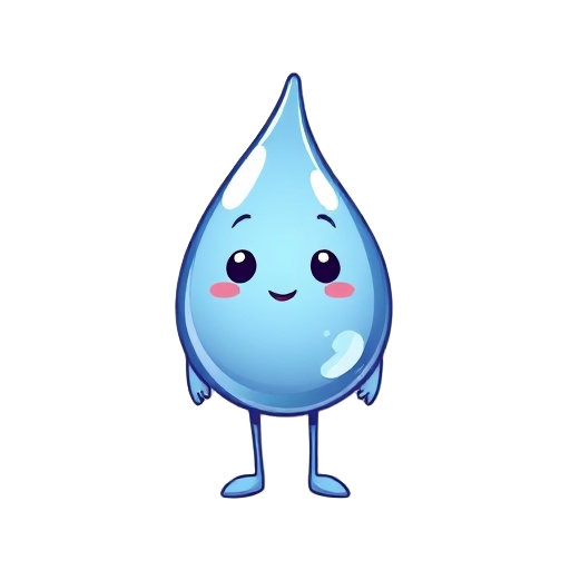 make a cute character that is shaped like a droplet of water