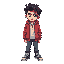 top-down view punk boy 90s hotline miami style