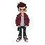 top-down view punk boy 90s hotline miami style