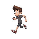 running to the right