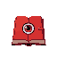 make a red book with an eye in the center of the book 