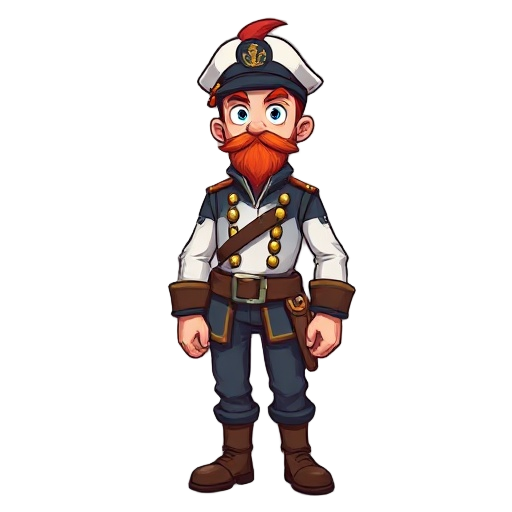a red haired naval captain