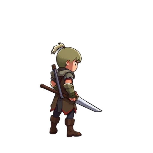 silloute image of a warrior with sword in the back
