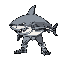 shark with strong human legs