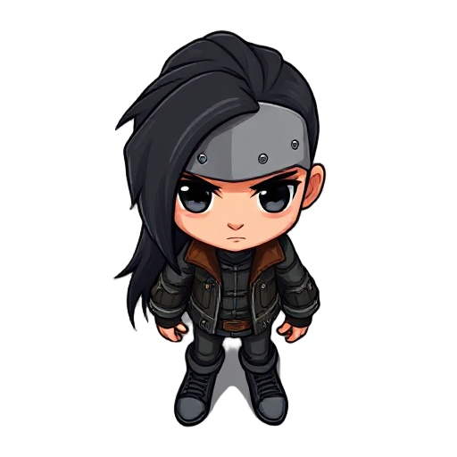 a metal head with leather jack and long black hair 