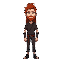 a red head guy long haired guy with no beard