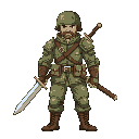 a soldier holding a sword