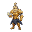 man with gold armour that have thunders 