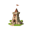 medieval tower  designed for a retro-style farming simulation game.