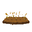 medieval   planting soil   with tall wheat   designed for a retro-style farm simulation game.