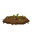 medieval   planting soil   with leaves   designed for a retro-style farm simulation game.