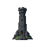 tall medieval tower  of dark stone  designed for a retro-style farming simulation game.