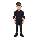 man with black shirt