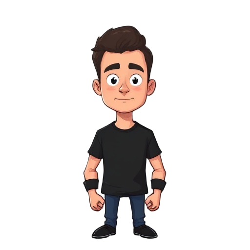 man with black shirt