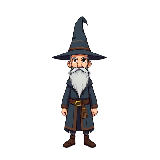 a wizard character in style of stardew valley