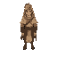 wonderer, dressed so he could withstand desert environment. wearing open cloak, no hoodie. red hair.