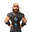 bald, brown bearded muscular guy wearing medieval gem studded tunic 