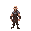 bald, brown-bearded muscular guy wearing medieval gem studded tunic 