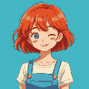 ghibli, cute, child, girl, short, anime, red hair, short hair, winking