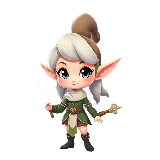 female elf with white biniki