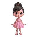 beautiful girl with pink dress