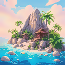 tropical island scene