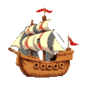 pirate ship. flagship. colorful