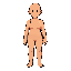 bald woman with underwear