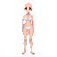 bald woman with underwear