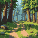 forest, grass, wood, trees, dirtroad