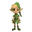a blonde elf dressed in green looking at camera