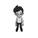 a horror black and white souless kid